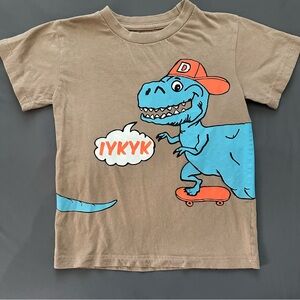 🔴 3/$10 Toddler/Kids Dinosaur on Skateboard Graphic Tee
